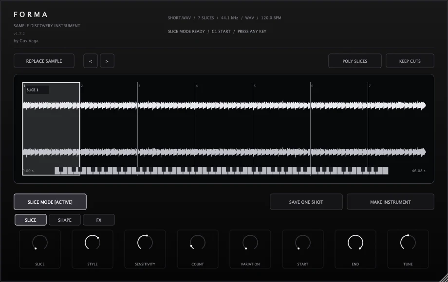 FORMA audio plug-in interface