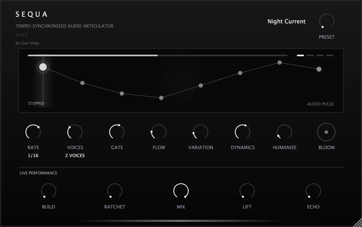 SEQUA audio plug-in interface